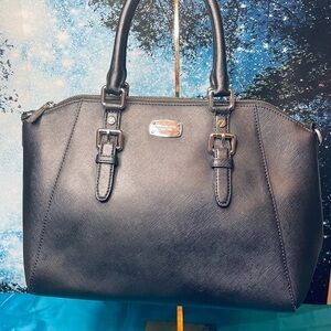 Michael Kors Elegant Black Two-Way Handbag & Crossbody very Good Preowned Cond